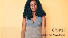  Presentation with simple business - PPT theme consisting of beautiful-african-woman-wearing-business background and a yellow colored foreground