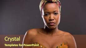  Presentation with beautiful skin - Cool new PPT theme with beautiful african woman with clear backdrop and a tawny brown colored foreground