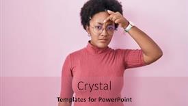  Presentation with acne woman - Slide set enhanced with beautiful-african-woman-with-curly background and a coral colored foreground