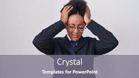  Presentation with curly hair - PPT theme consisting of beautiful-african-woman-with-curly background and a gray colored foreground