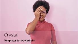  Presentation with face pain - Theme consisting of beautiful-african-woman-with-curly background and a  colored foreground