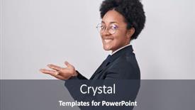  Presentation with woman hands open - Slides featuring beautiful-african-woman-with-curly background and a tawny brown colored foreground