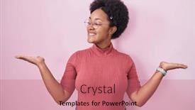  Presentation with comparison - PPT theme featuring beautiful-african-woman-with-curly background and a  colored foreground