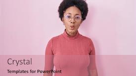  Presentation with curly hair - Presentation theme having beautiful-african-woman-with-curly background and a coral colored foreground