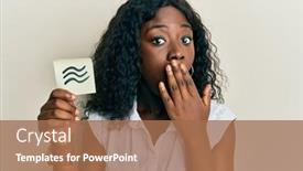  Presentation with aquarius - PPT layouts having beautiful-african-young-woman-holding background and a coral colored foreground