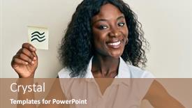  Presentation with aquarius - Cool new presentation theme with beautiful-african-young-woman-holding backdrop and a coral colored foreground