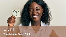  Presentation with zodiac - Cool new presentation design with beautiful-african-young-woman-holding backdrop and a coral colored foreground