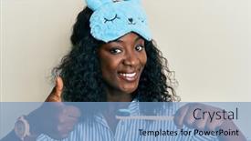  Presentation with toothpaste - Audience pleasing PPT layouts consisting of beautiful-african-young-woman-wearing backdrop and a light blue colored foreground