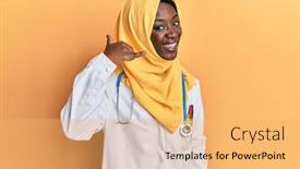  Presentation with african woman - Audience pleasing PPT theme consisting of beautiful-african-young-woman-wearing backdrop and a yellow colored foreground