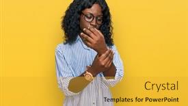  Presentation with inflammation - Slide set having beautiful-african-young-woman-wearing background and a gold colored foreground