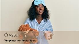  Presentation with pajama - Theme consisting of beautiful-african-young-woman-wearing background and a coral colored foreground