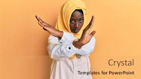  Presentation with doctor african - PPT layouts featuring beautiful-african-young-woman-wearing background and a yellow colored foreground