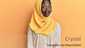  Presentation with islamic - Cool new theme with beautiful-african-young-woman-wearing backdrop and a coral colored foreground