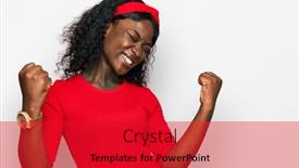  Presentation with winner announcement award success - Cool new PPT layouts with beautiful-african-young-woman-wearing backdrop and a red colored foreground