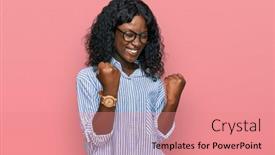  Presentation with african woman - Slide set featuring beautiful-african-young-woman-wearing background and a coral colored foreground