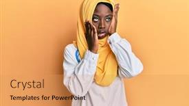  Presentation with sadness woman cry - Colorful theme enhanced with beautiful-african-young-woman-wearing backdrop and a yellow colored foreground