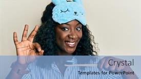 Presentation with toothpaste - Audience pleasing PPT theme consisting of beautiful-african-young-woman-wearing backdrop and a light blue colored foreground