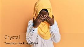  Presentation with hijab - Audience pleasing presentation consisting of beautiful-african-young-woman-wearing backdrop and a yellow colored foreground