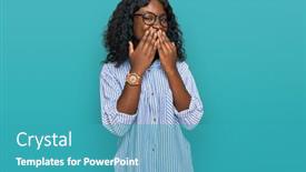  Presentation with scandal - Colorful presentation theme enhanced with beautiful-african-young-woman-wearing backdrop and a teal colored foreground