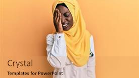  Presentation with eye doctor - Slide set with beautiful-african-young-woman-wearing background and a yellow colored foreground