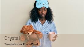  Presentation with drinking problem - Presentation design featuring beautiful-african-young-woman-wearing background and a coral colored foreground