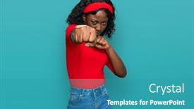  Presentation with violence woman - Cool new slides with beautiful-african-young-woman-wearing backdrop and a teal colored foreground