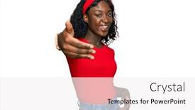  Presentation with business casual - Amazing theme having beautiful-african-young-woman-wearing backdrop and a white colored foreground