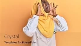  Presentation with doctor african - Slide set consisting of beautiful-african-young-woman-wearing background and a yellow colored foreground