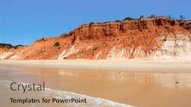  Presentation with algarve - Cool new PPT layouts with beautiful-algarve-beach-portugal backdrop and a coral colored foreground
