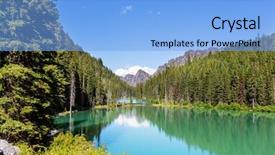  Presentation with beautiful moraine lake - Colorful presentation design enhanced with beautiful alpine lakes wilderness area backdrop and a light blue colored foreground