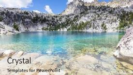  Presentation with wilderness - Audience pleasing theme consisting of beautiful alpine lakes wilderness area backdrop and a lemonade colored foreground