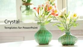  Presentation with flowers - Audience pleasing PPT theme consisting of beautiful alstroemeria flowers in aquamarine backdrop and a soft green colored foreground
