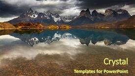  Presentation with chile patagonia - Cool new slide set with morning panorama famous peak - sunrise in torres del paine backdrop and a tawny brown colored foreground