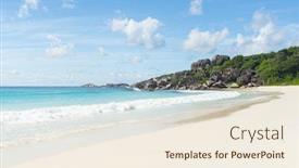 Presentation with granite - Slide set consisting of beautiful-and-a-famous-beach background and a sky blue colored foreground