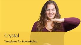  Presentation with plus size fashion model - Slide deck with beautiful and attractive plus size background and a yellow colored foreground