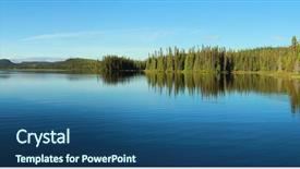  Presentation with calm - Presentation theme featuring beautiful and calm lake in quebec canada background and a ocean colored foreground