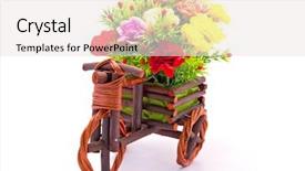  Presentation with colorful flower - Presentation design featuring funeral loving - beautiful and colorful flower bouquet background and a sky blue colored foreground