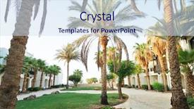  Presentation with five star - Cool new presentation theme with beautiful and cozy patio in the five-star hotel backdrop and a sky blue colored foreground