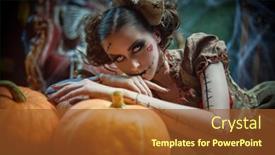  Presentation with gloomy - Presentation theme featuring beautiful-and-dangerous-voodoo-doll background and a  colored foreground