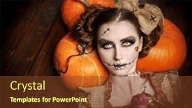  Presentation with swimming beautiful girl swims underwater - PPT layouts with beautiful-and-dangerous-voodoo-doll background and a tawny brown colored foreground