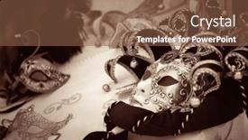  Presentation with venice - Colorful slide deck enhanced with beautiful-and-elegant-mask backdrop and a tawny brown colored foreground