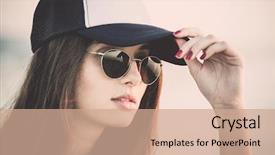  Presentation with fashion - Slide deck enhanced with beautiful and fashion young woman background and a coral colored foreground