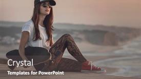  Presentation with fashion - Amazing slide set having beautiful-and-fashion-young-woman backdrop and a dark gray colored foreground