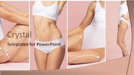  Presentation with female sport - Presentation theme consisting of beautiful-and-fit-female-body background and a coral colored foreground