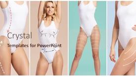  Presentation with female sport - Slide deck having beautiful-and-fit-female-body background and a lemonade colored foreground