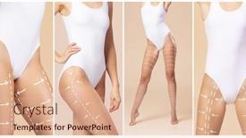  Presentation with female sport - Theme consisting of beautiful-and-fit-female-body background and a lemonade colored foreground