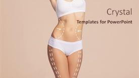  Presentation with healthy nutrition - PPT theme consisting of beautiful-and-fit-female-body background and a lemonade colored foreground