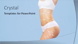  Presentation with healthy nutrition - Theme with beautiful-and-fit-female-body background and a  colored foreground