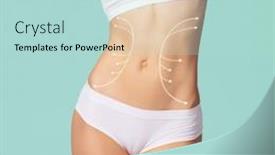  Presentation with female sport - Slide set consisting of beautiful-and-fit-female-body background and a mint green colored foreground