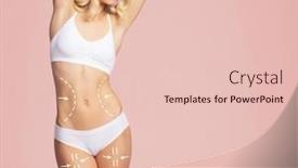  Presentation with female sport - PPT theme featuring beautiful-and-fit-female-body background and a lemonade colored foreground